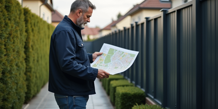 Homme d'âge moyen examinant un plan de zonage urbain