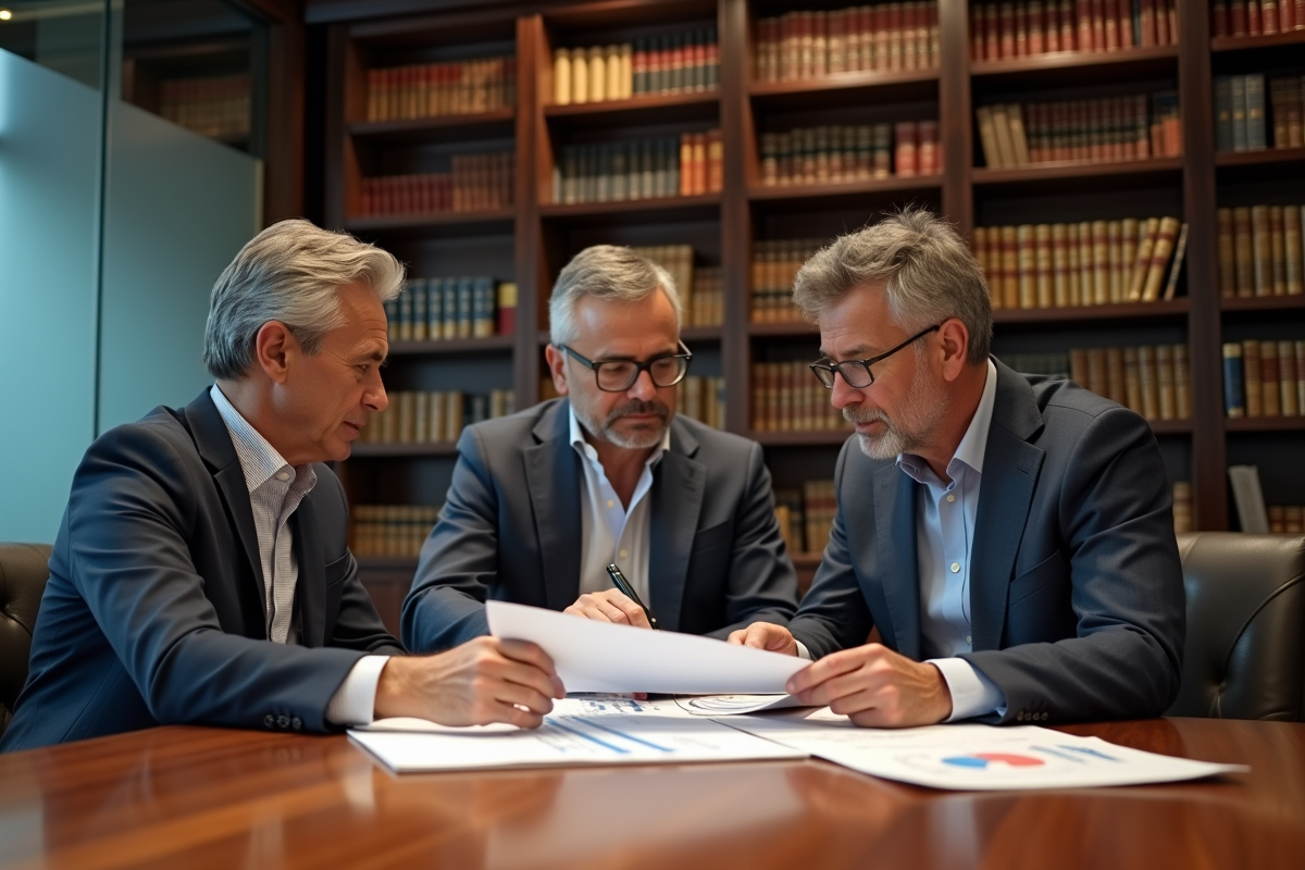 Groupe diversifie en réunion de travail dans une salle élégante