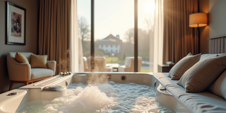 Suite luxueuse en Normandie avec jacuzzi privé et grande fenetre